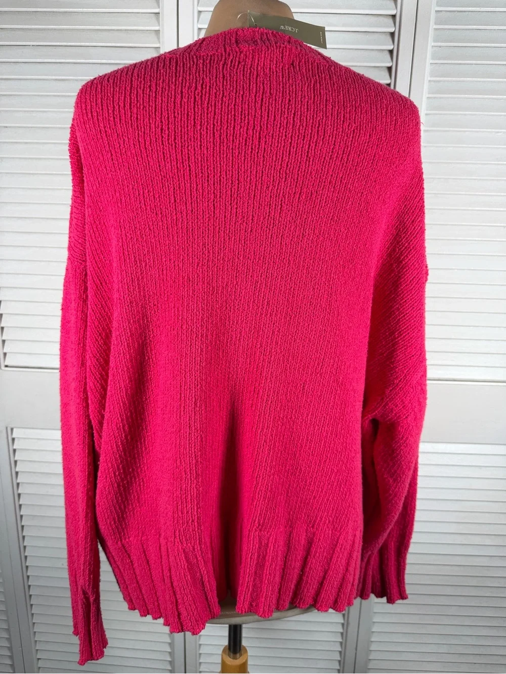 J.Crew Relaxed Crewneck Sweater 2X Pink Textured Boucle Knit NWT BX497